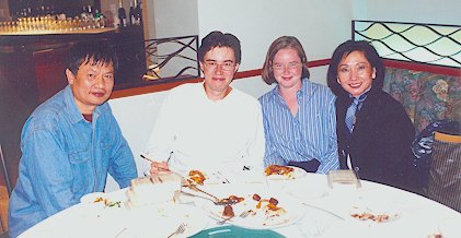 1999 Chinese Canadian Choir of Toronto Annual Concert.  Maestro Wang, Ryan, his wife Bridget, and Rita Wu